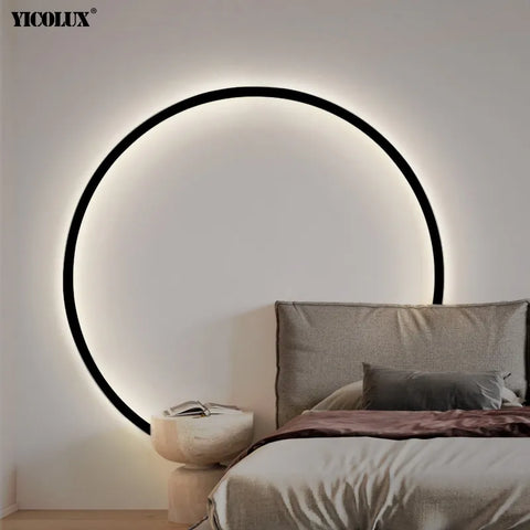 Simple Circle Background Decoration Lamps New Modern LED Wall Lights Living Room Bedroom Bedside Aisle Corridor Indoor Lighting